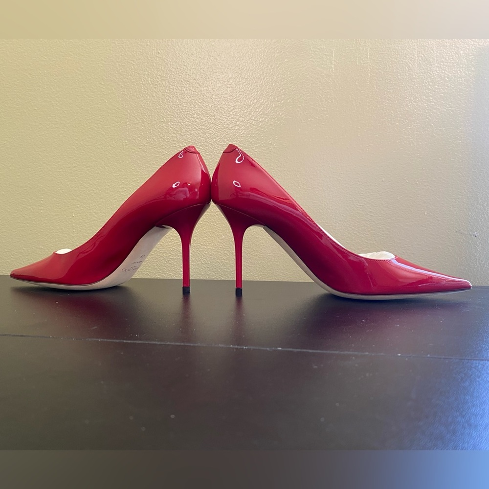 Jimmy Choo Agnes Patent Red Pumps - Picture 4 of 9